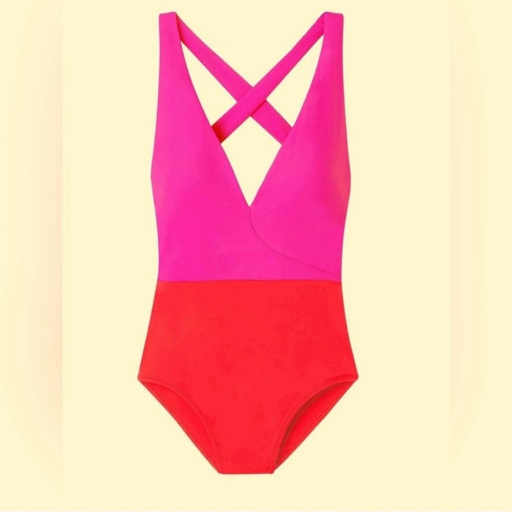 Summersalt The Deep Dive swimsuit - Lava & Hibiscus - women’s one piece - Picture 3 of 7
